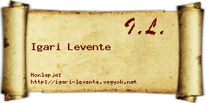 Igari Levente névjegykártya